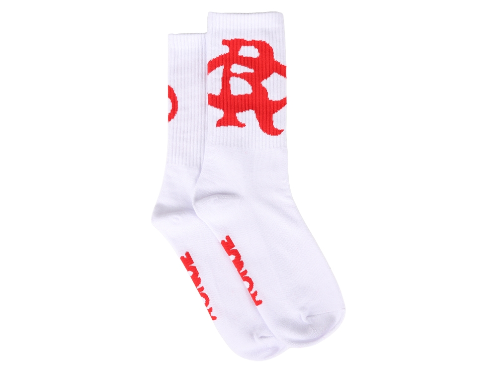Logo Socks White/red